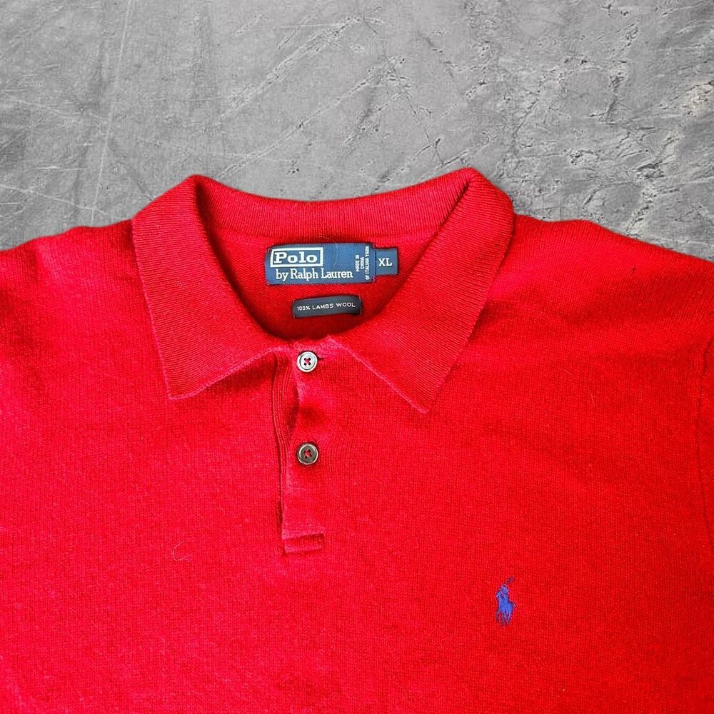 Polo Ralph Lauren Vintage 90s 100% Lambs Wool polo collared sweater